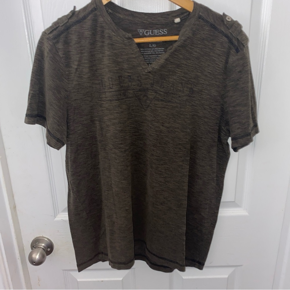 Guess Men’s Light Logo Brown Shirt Size L